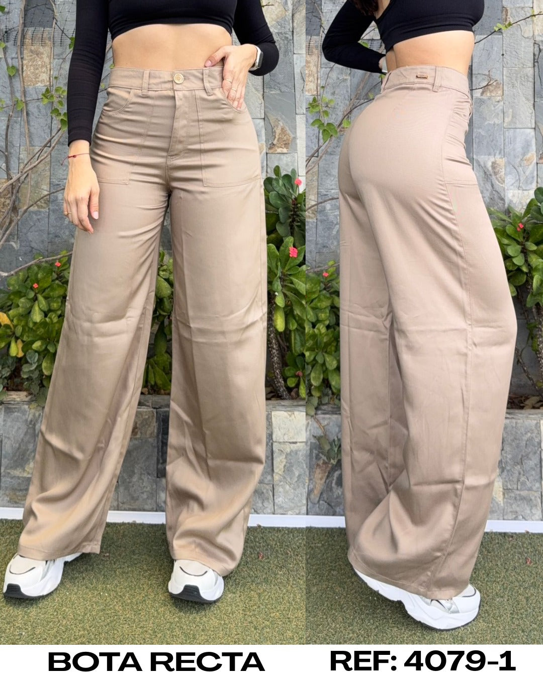 4079-1 KAKI PN DAMA BOTA RECTA PREMIUM