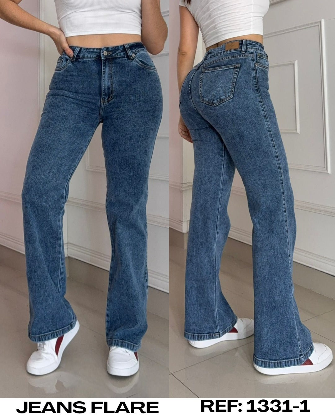 Ref. 1331-1 PN DAMA JEANS PREMIUM BOTA CAMPANA
