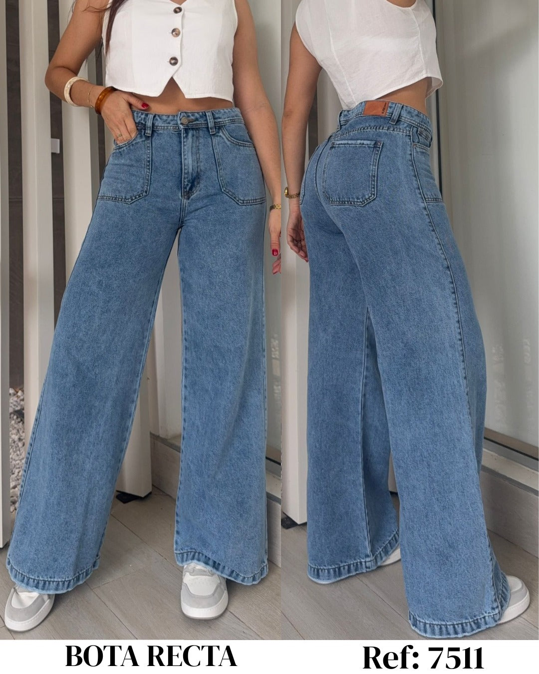 7511 PD JEANS WIDE LEG BOTA RECTA